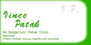 vince patak business card